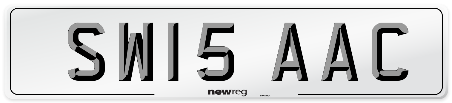 SW15 AAC Number Plate from New Reg
